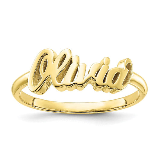 10k yellow gold polished personalized name ring 10xnr57y