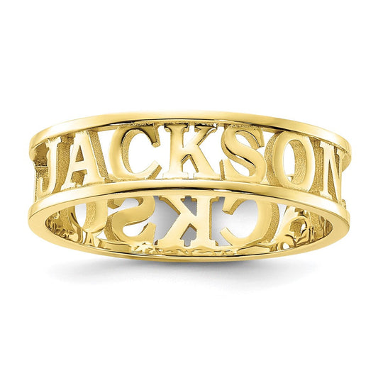 10k yellow gold polished personalized name ring 10xnr61y