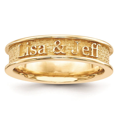 10k yellow gold casted high polish w sandblast background ring 10xnr63y
