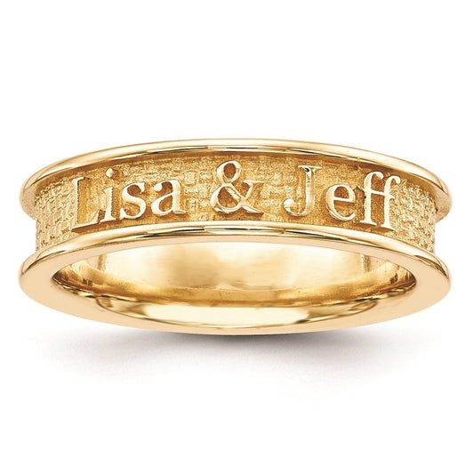 10k yellow gold casted high polish w sandblast background ring 10xnr63y