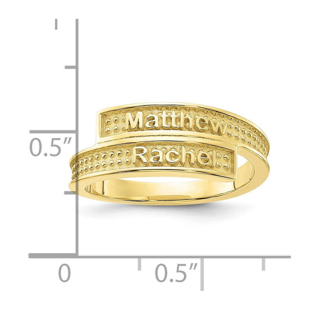 10k yellow gold personalized polished and textured ring 10xnr64y