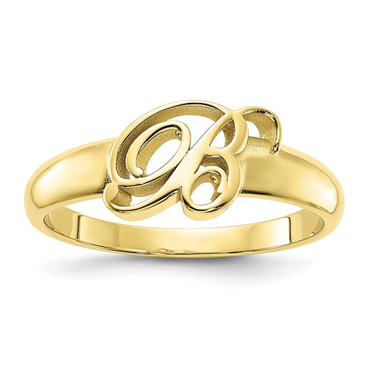 10k yellow gold polished initial ring 10xnr65y