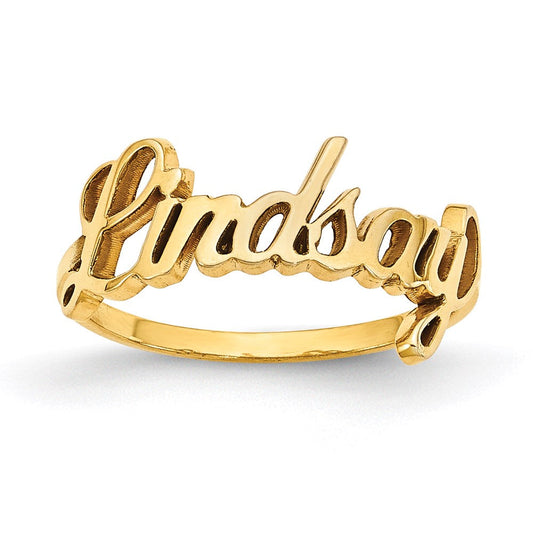 10k yellow gold polished personalized ring 10xnr74y