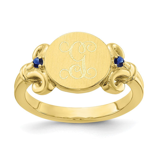 10k yellow gold fancy initial with crsytal birthstones ring 10xnr84y