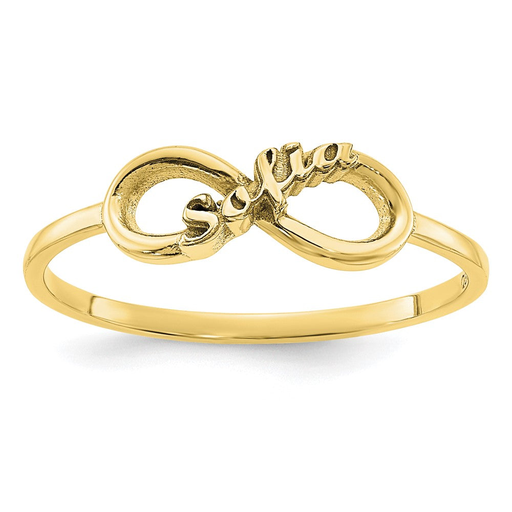 10k yellow gold personalized infinity name ring 10xnr90y