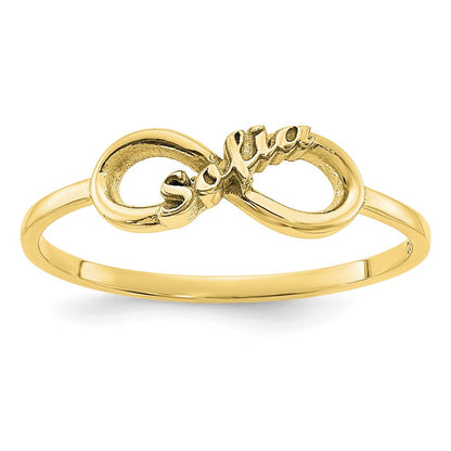 10k yellow gold personalized infinity name ring 10xnr90y