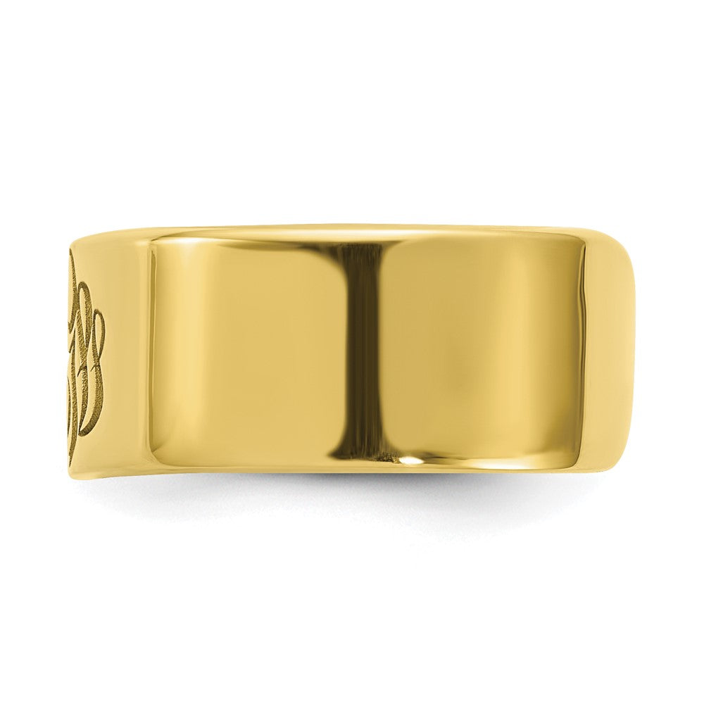 10k yellow gold polished cigar style monogram ring 10xnr92y