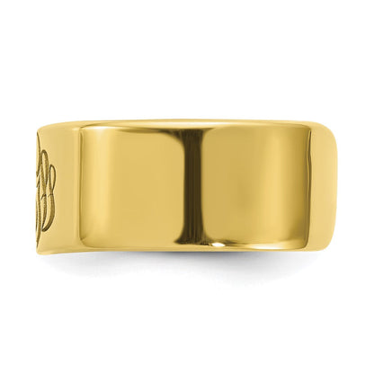 10k yellow gold polished cigar style monogram ring 10xnr92y