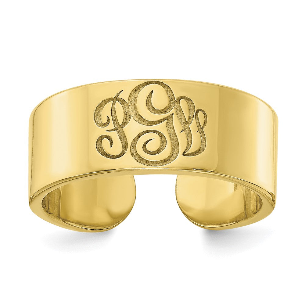 10k yellow gold polished cigar style monogram ring 10xnr92y