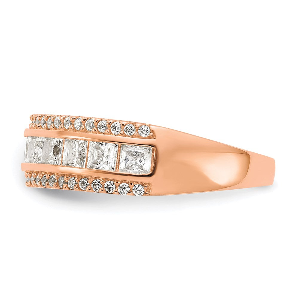 10k tiara collection rose gold polished cz ring 10yc378r