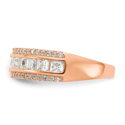 10k tiara collection rose gold polished cz ring 10yc378r