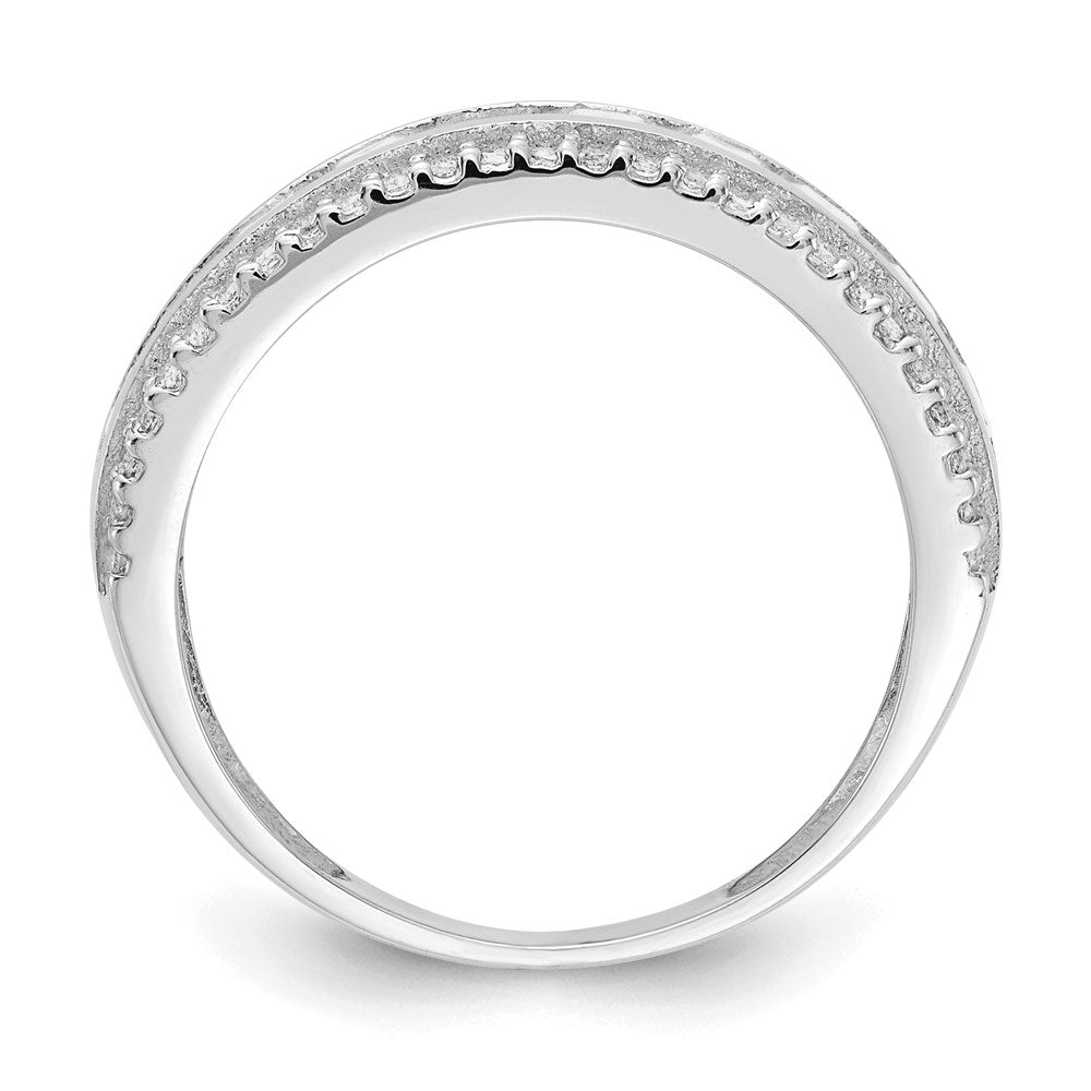 10k tiara collection white gold polished cz ring 10yc378w