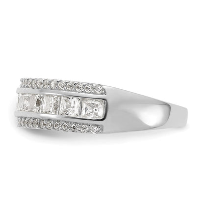 10k tiara collection white gold polished cz ring 10yc378w