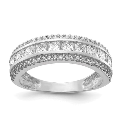 10k tiara collection white gold polished cz ring 10yc378w