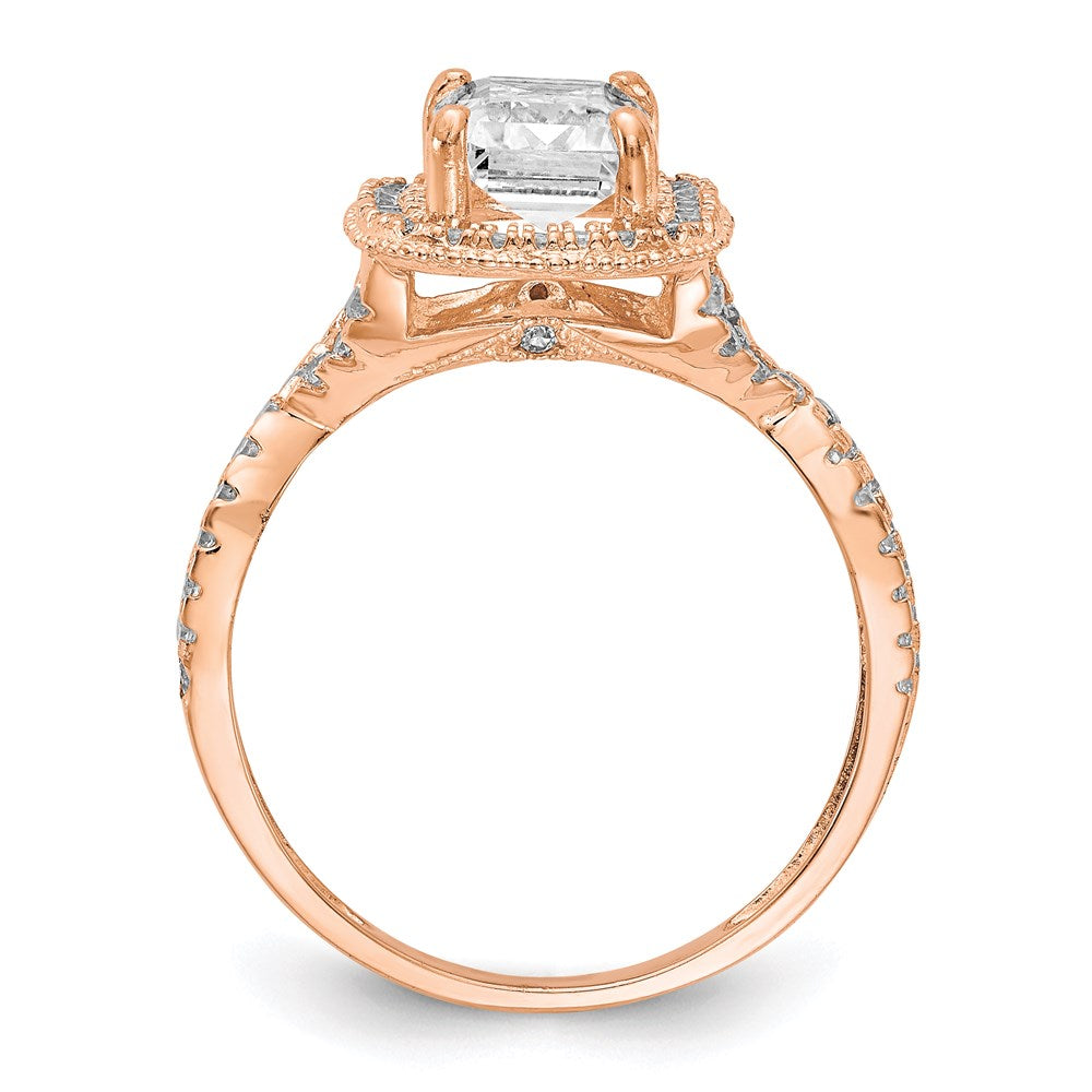 10k tiara collection rose gold polished cz ring 10yc382r