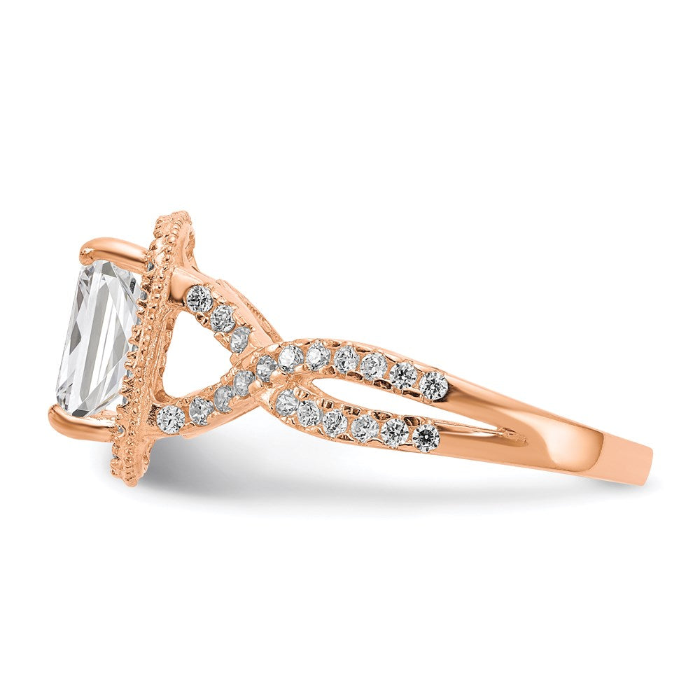 10k tiara collection rose gold polished cz ring 10yc382r