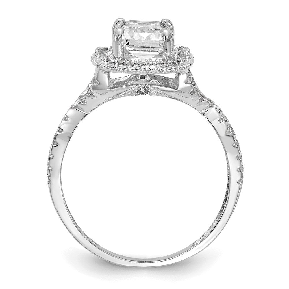 10k tiara collection white gold polished cz ring 10yc382w