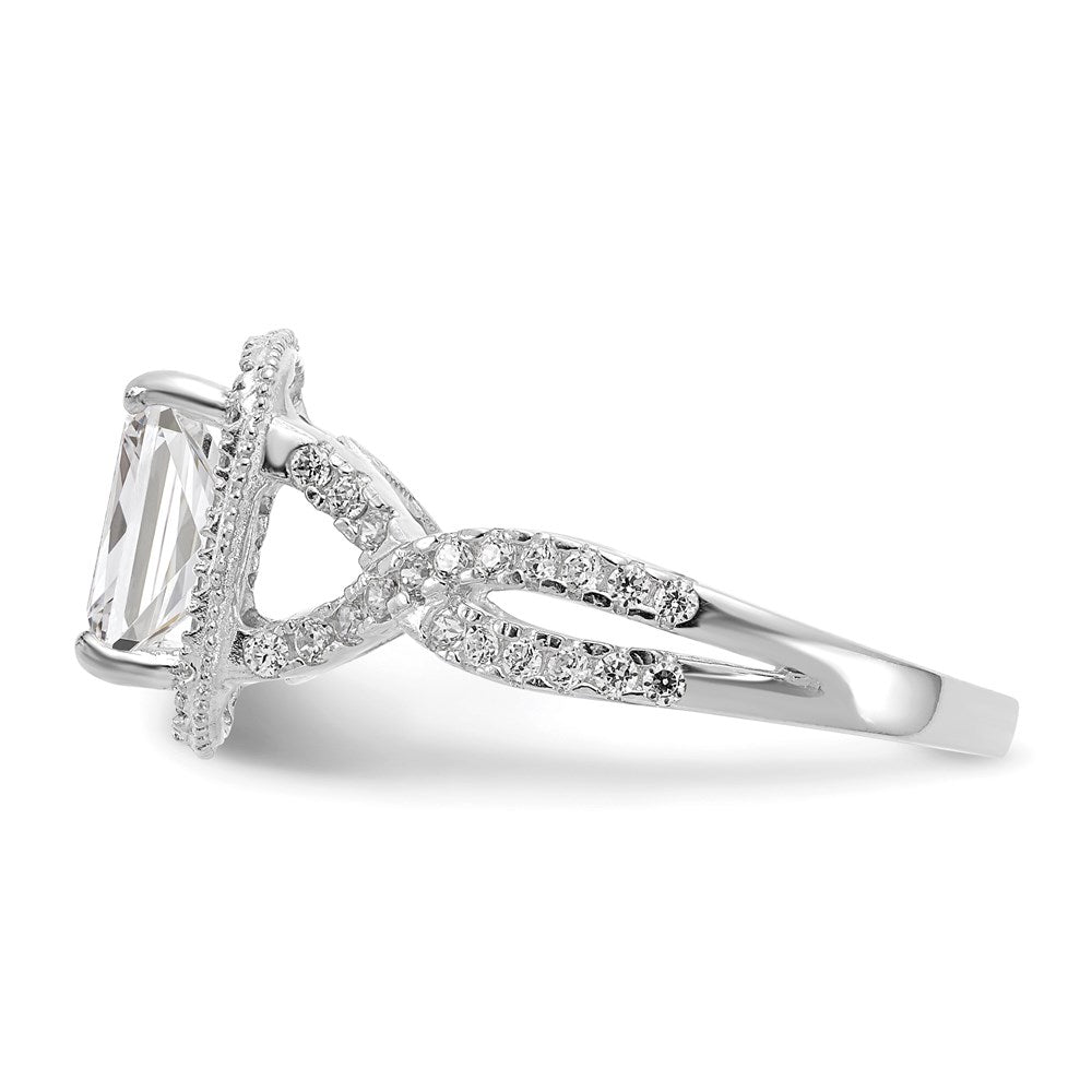 10k tiara collection white gold polished cz ring 10yc382w