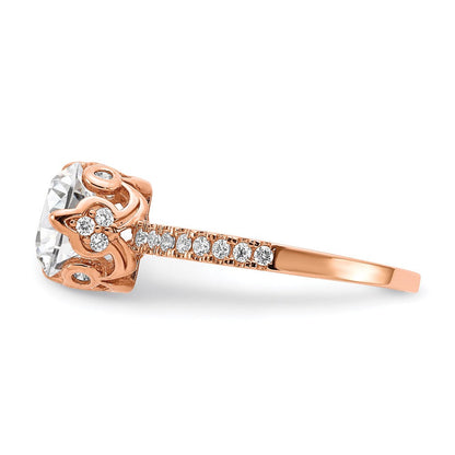 10k tiara collection rose gold polished cz ring 10yc385r