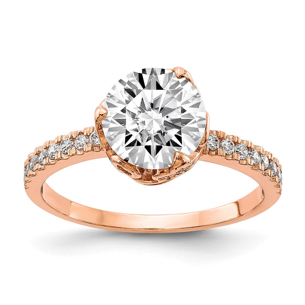 10k tiara collection rose gold polished cz ring 10yc385r