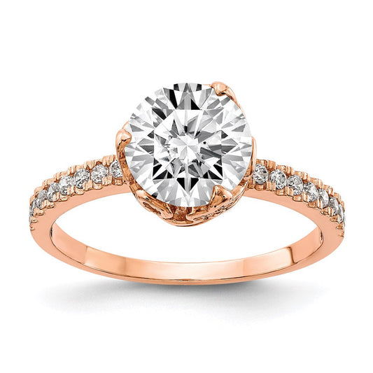 10k tiara collection rose gold polished cz ring 10yc385r