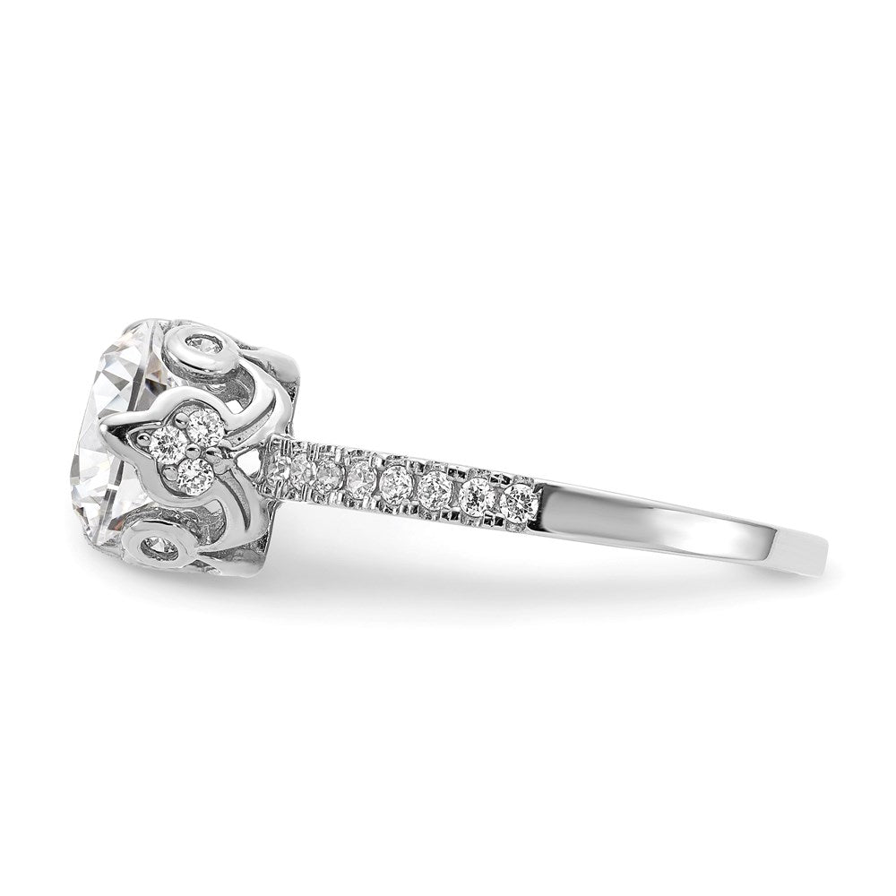 10k tiara collection white gold polished cz ring 10yc385w