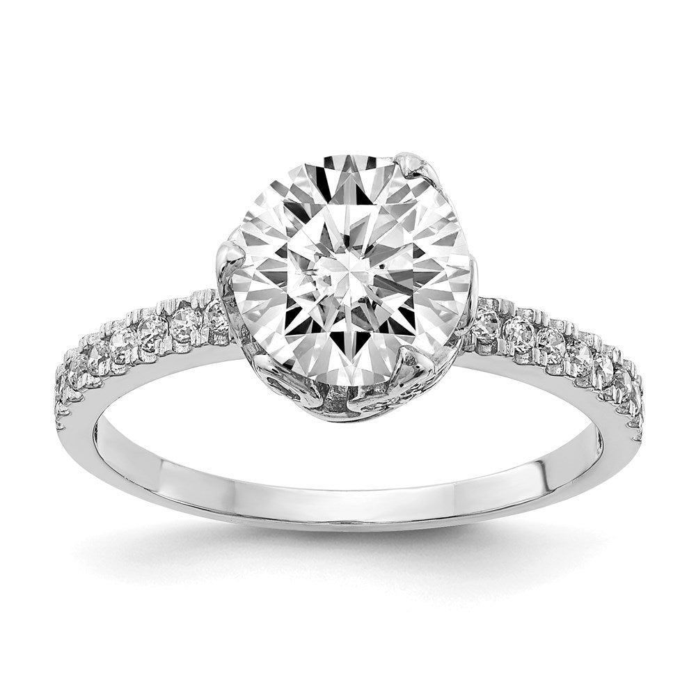10k tiara collection white gold polished cz ring 10yc385w