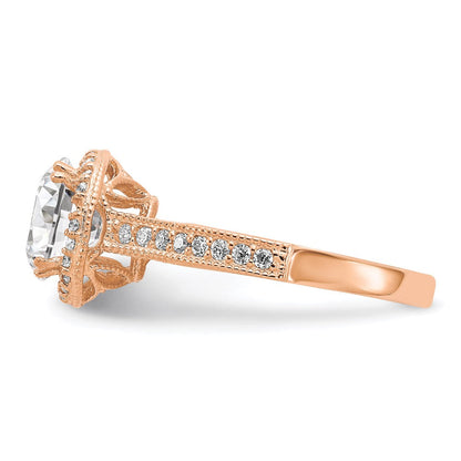 10k tiara collection rose gold polished cz ring 10yc391r