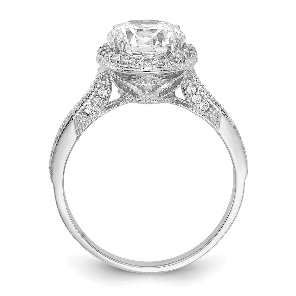 10k tiara collection white gold polished cz ring 10yc391w