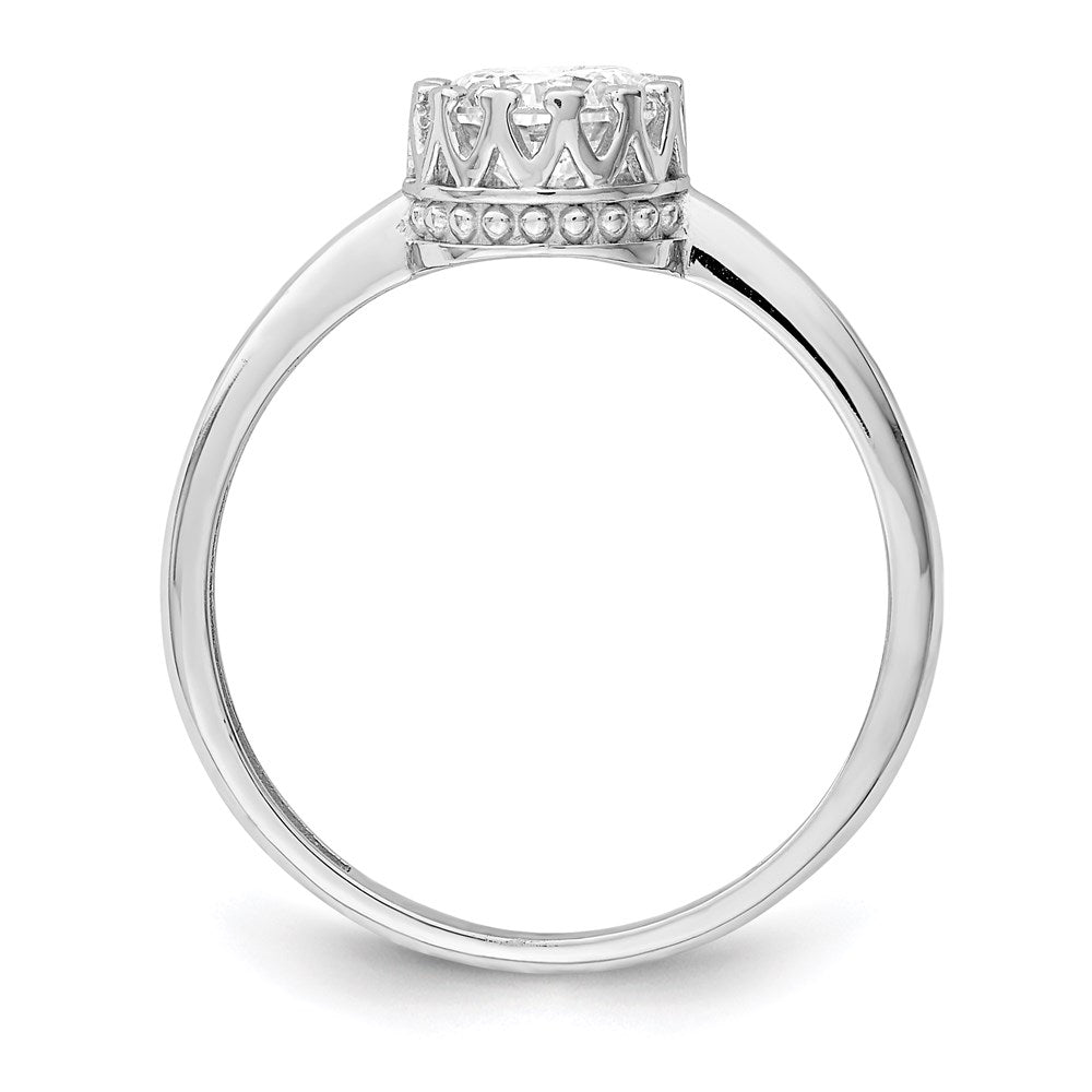 10k tiara collection white gold polished cz ring 10yc417w