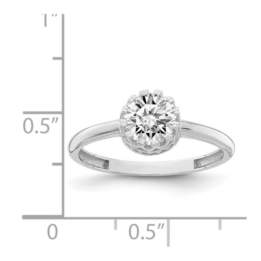 10k tiara collection white gold polished cz ring 10yc417w
