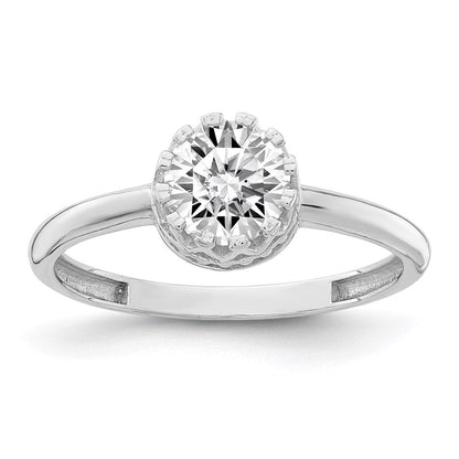 10k tiara collection white gold polished cz ring 10yc417w
