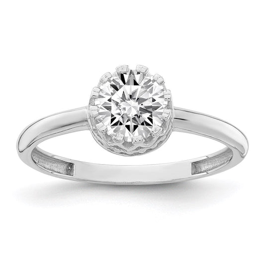 10k tiara collection white gold polished cz ring 10yc417w