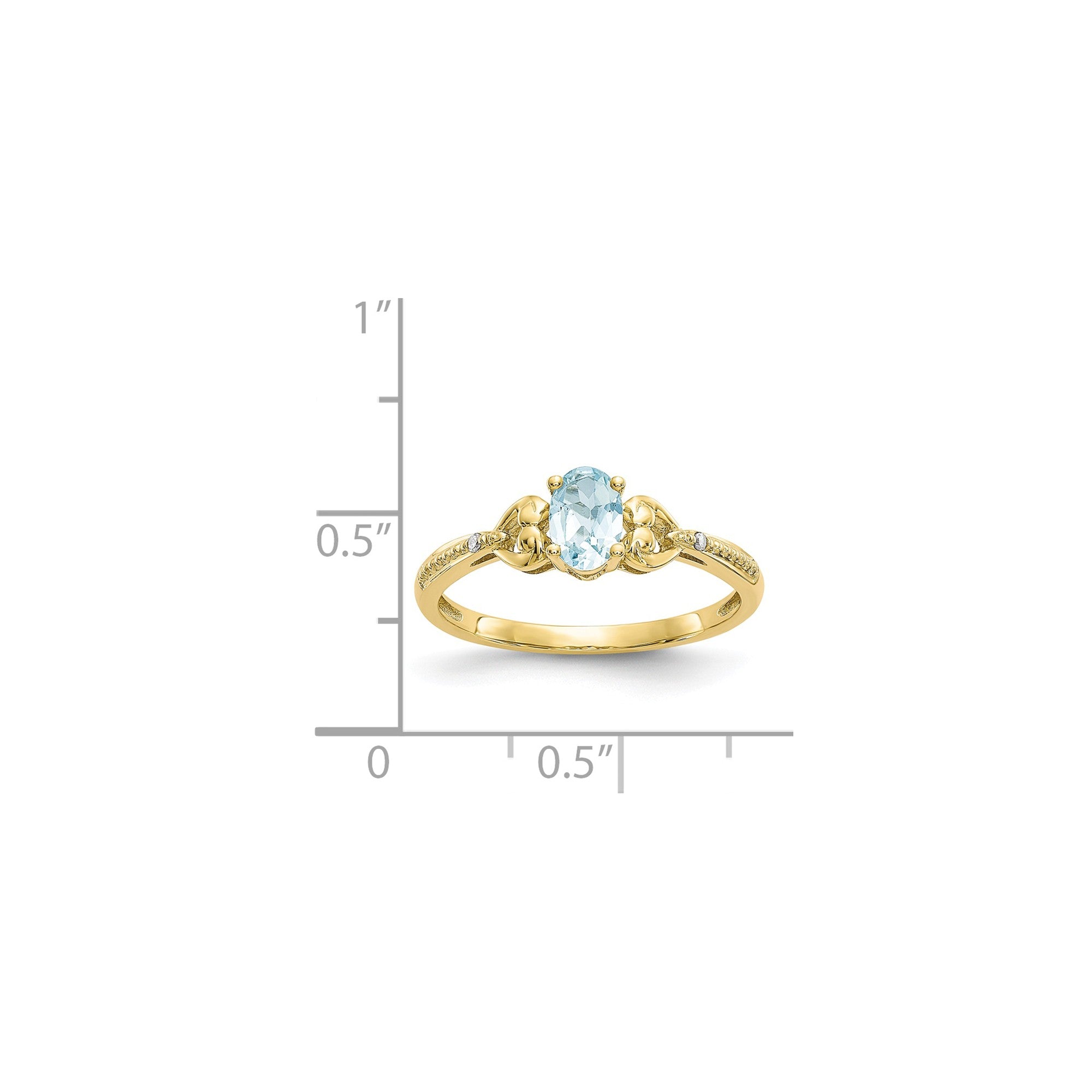 10K Yellow Gold Aquamarine Diamond Ring
