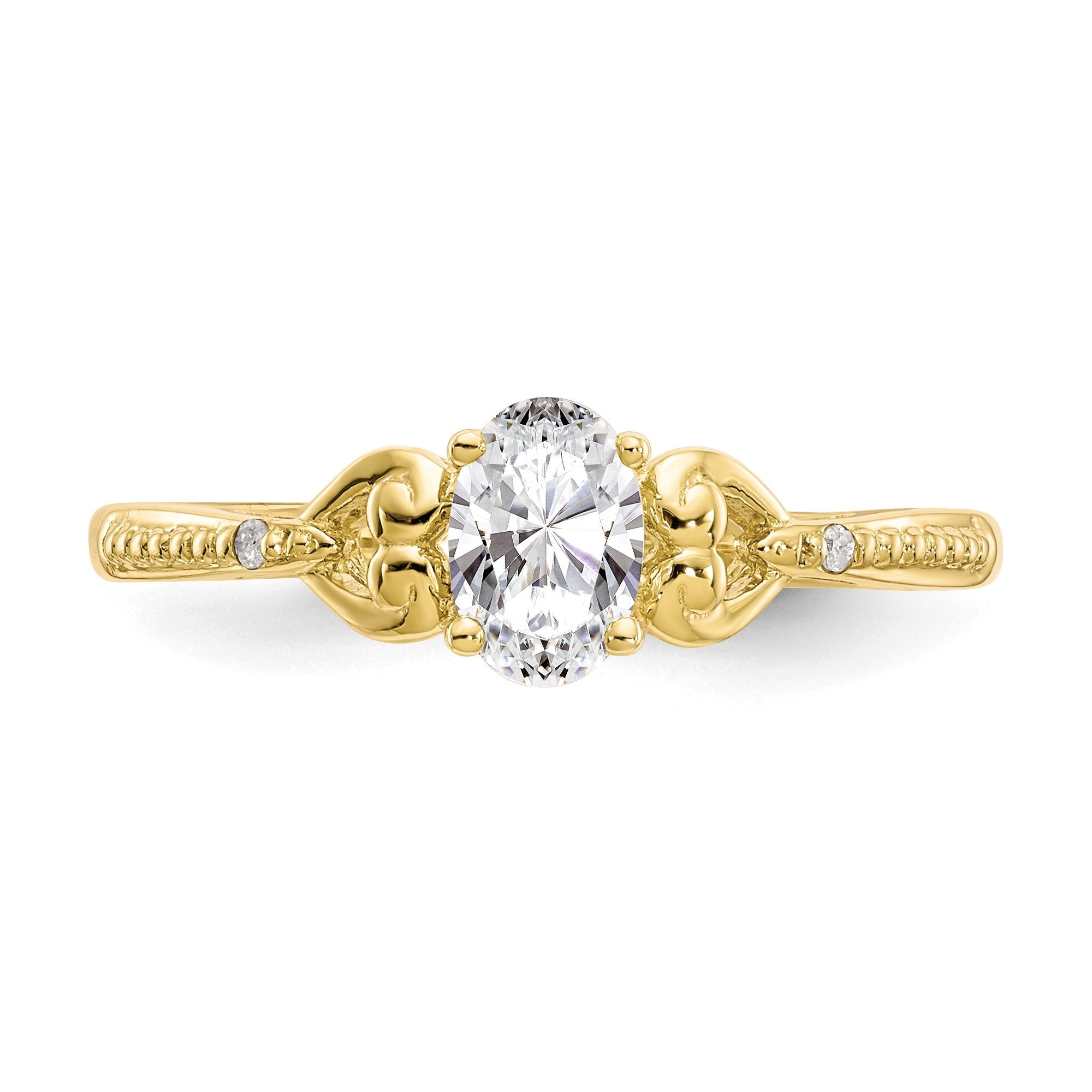 10K Yellow Gold White Topaz Diamond Ring