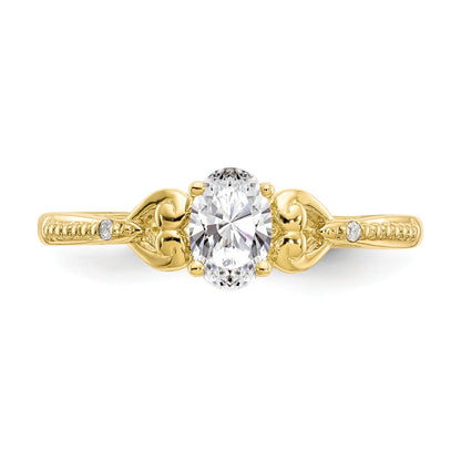 10K Yellow Gold White Topaz Diamond Ring