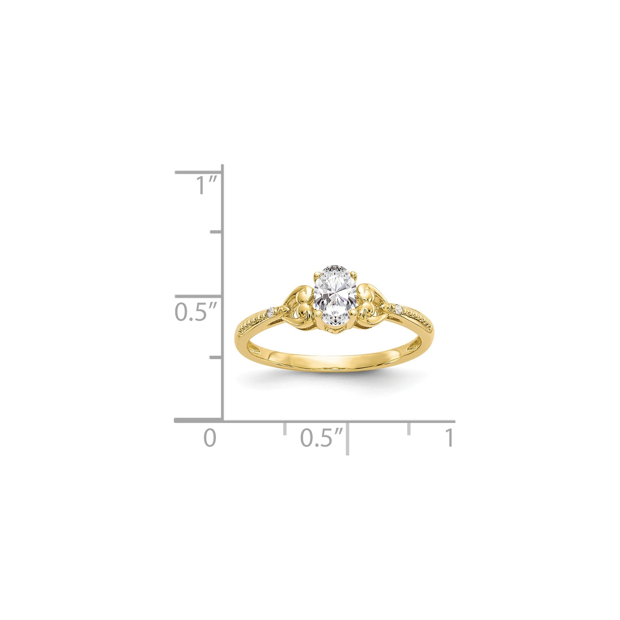10K Yellow Gold White Topaz Diamond Ring