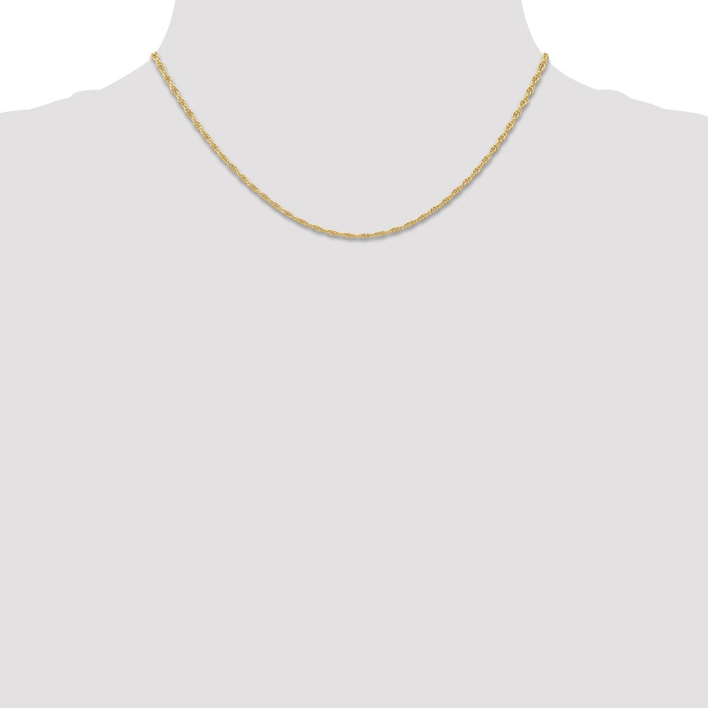 14K Yellow Gold 16 inch Carded 1.55mm Cable Rope with Spring Ring Clasp Chain Necklace