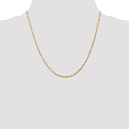 14K Yellow Gold 20 inch Carded 1.55mm Cable Rope with Spring Ring Clasp Chain Necklace