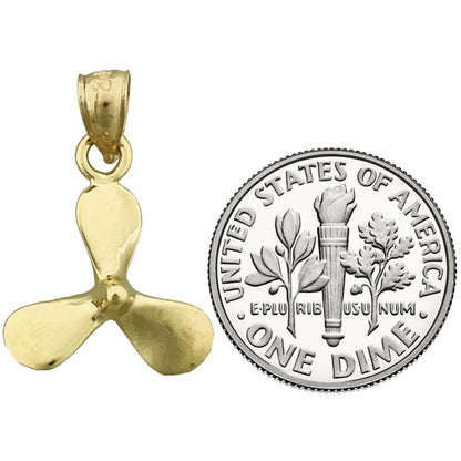 14K Gold 3D Propeller Charm