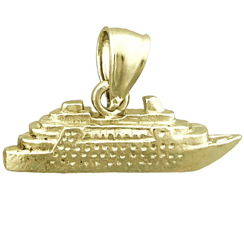 14K Gold 3D Sea Cruise Ship Charm