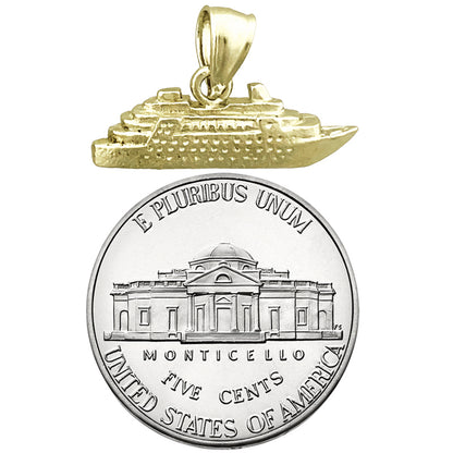 14K Gold 3D Sea Cruise Ship Charm
