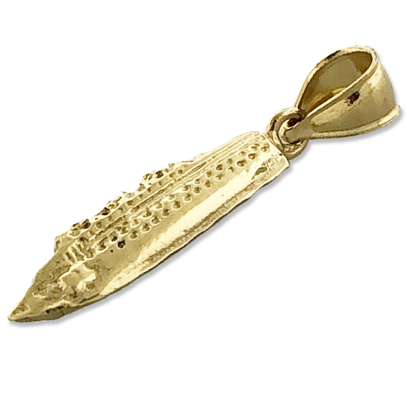 14K Gold 3-D Sea Cruise Ship Charm