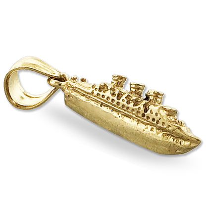 14K Gold 3-D Sea Cruise Ship Charm