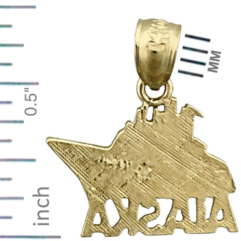 14K Gold Alaska Fishing Boat Charm