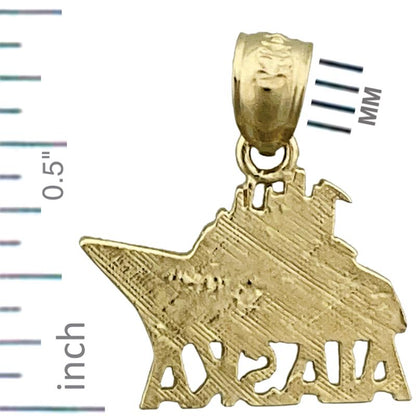 14K Gold Alaska Fishing Boat Charm