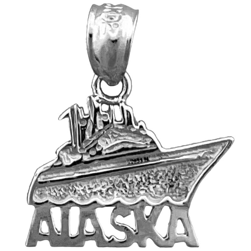 14K Gold Alaska Fishing Boat Charm