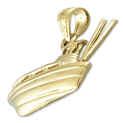 14K Gold 25MM Fishing Boat Charm