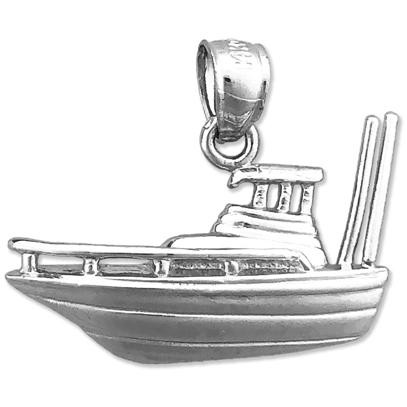 14K Gold 25MM Fishing Boat Charm
