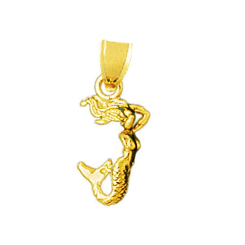 14K Gold 3-D Mermaid Charm